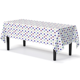 Multi-Color Polka Dot Printed Plastic Table Covers | 48 Count